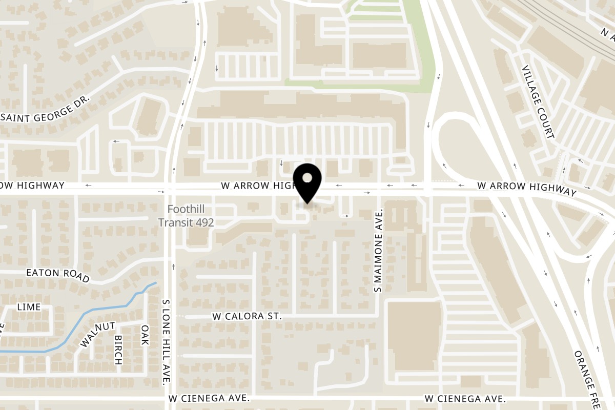 Map showing the location of in house coffee on 942 W Arrow Hwy in San Dimas
